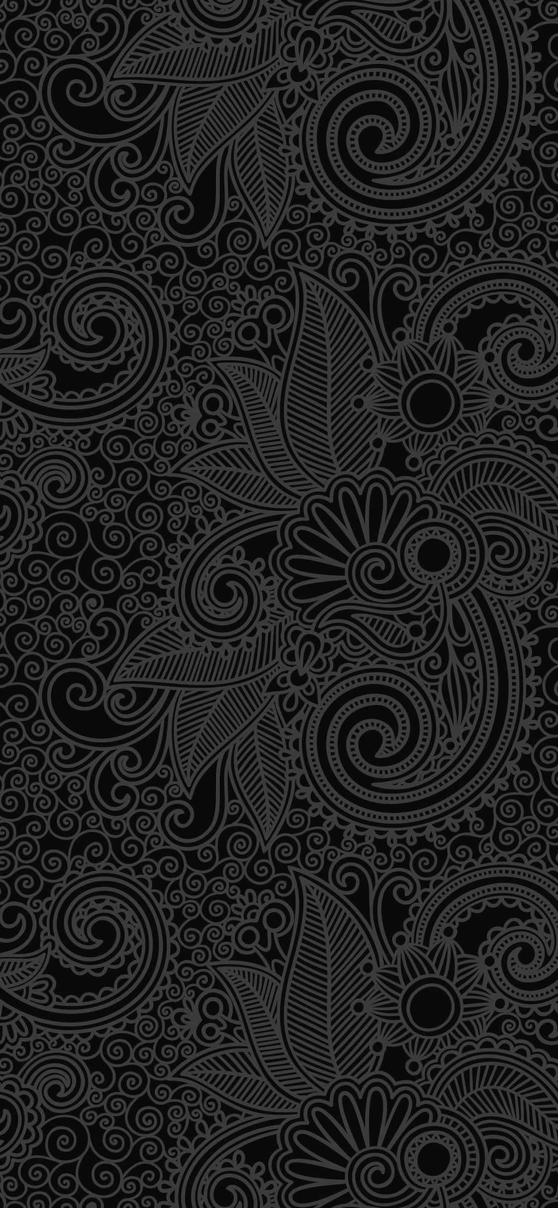 un patrón de cachemira en blanco y negro Fondos de pantalla