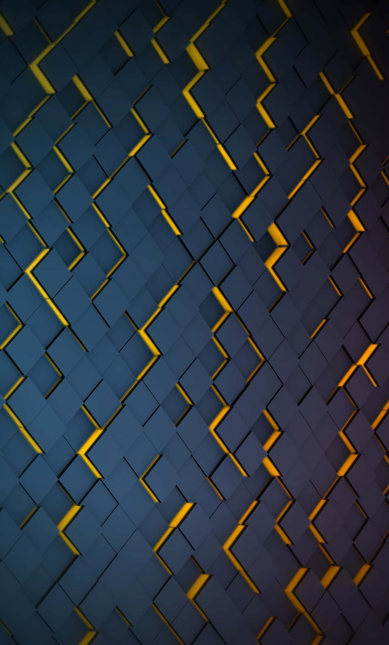 Un patrón gráfico dinámico en negro y amarillo Fondos de pantalla