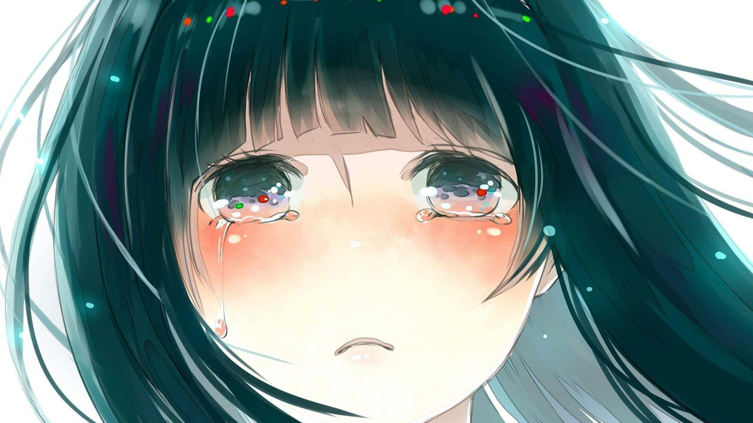 Un personaje de anime contemplativo se sienta tristemente. Fondos de pantalla