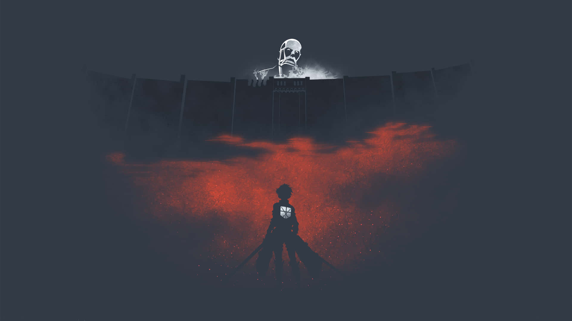Un personaje femenino de Attack On Titan se encuentra en un bosque oscuro y siniestro Fondos de pantalla