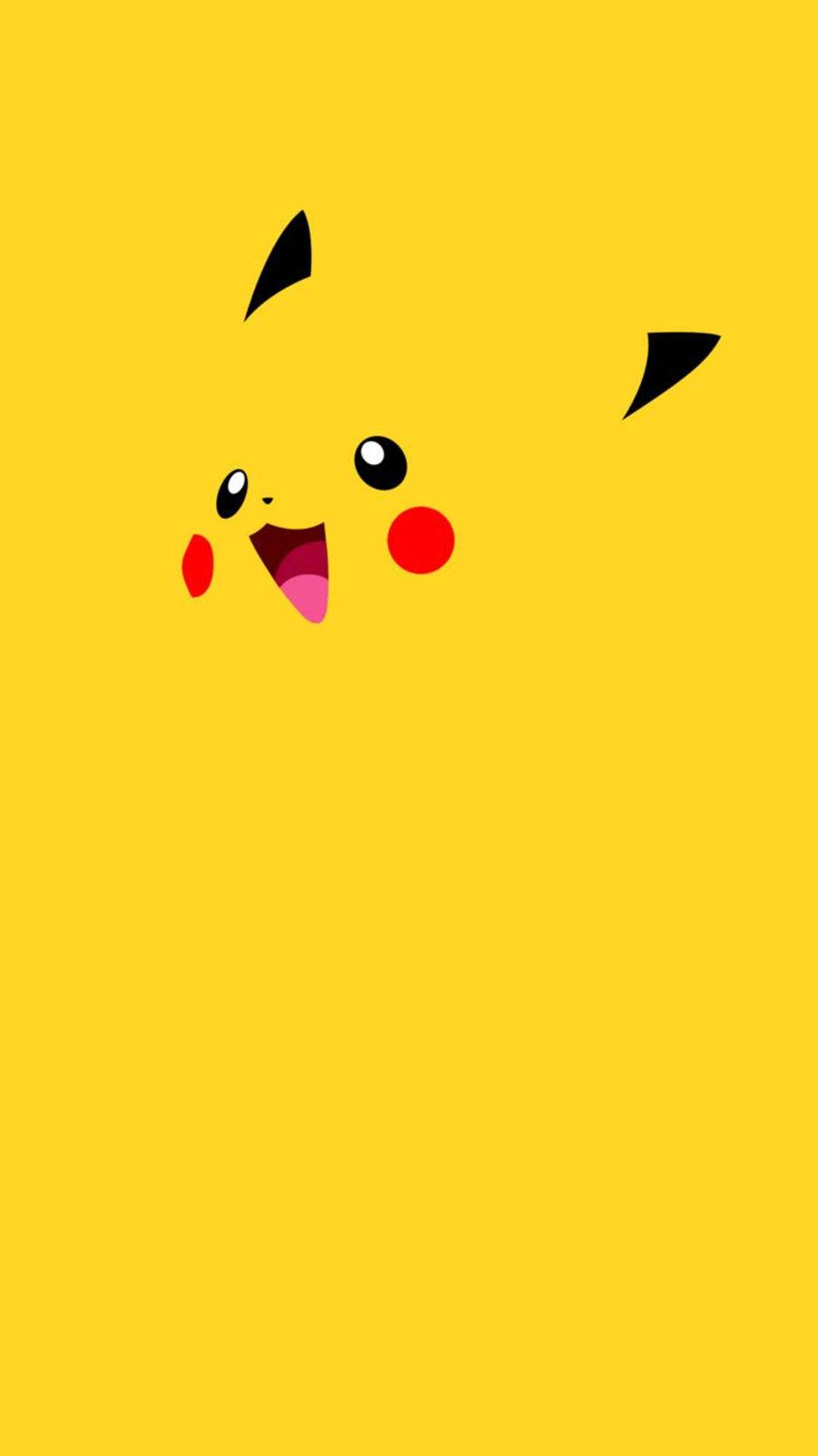 Fondo de pantalla de Pikachu con el rostro de Pikachu fusionándose con el fondo amarillo.