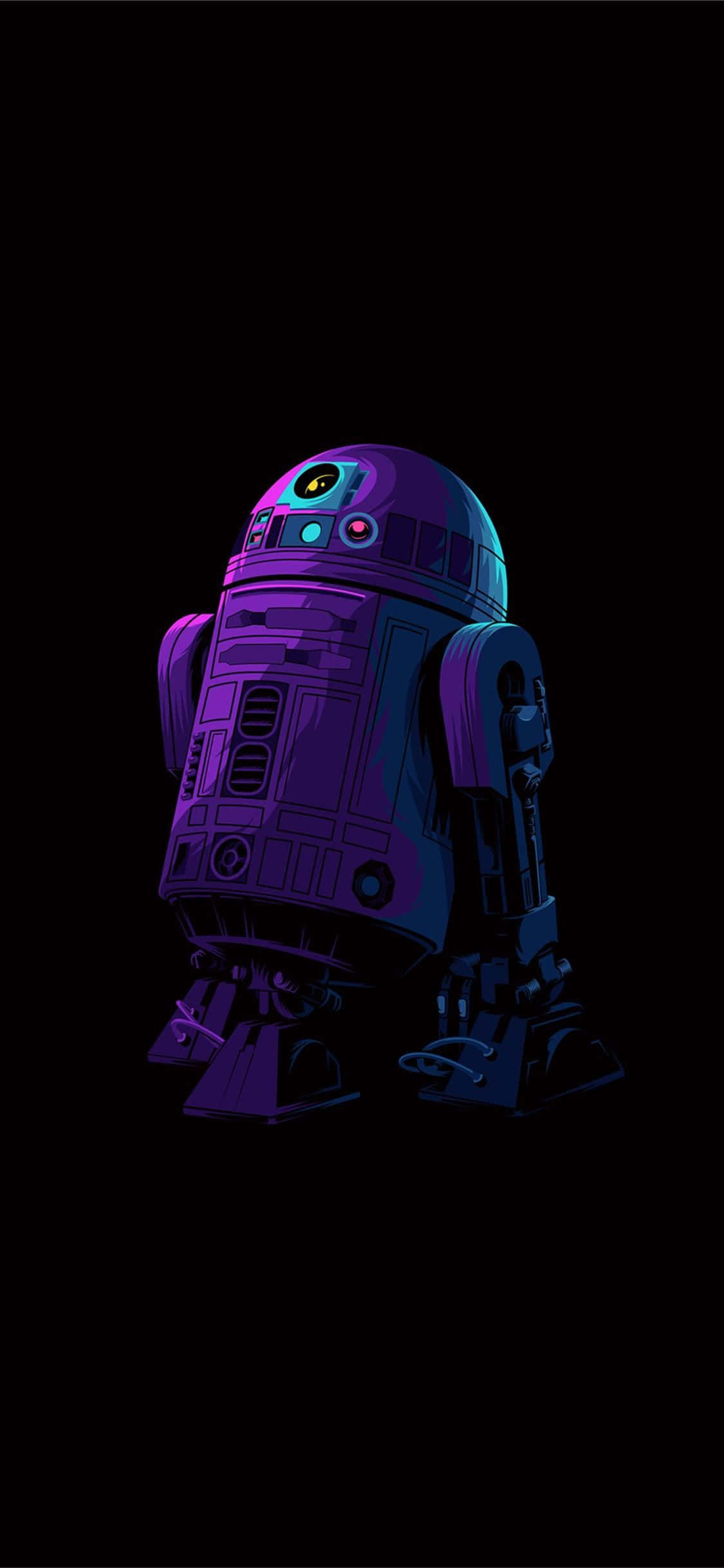 un r2d2 de star wars sobre un fondo negro Fondos de pantalla