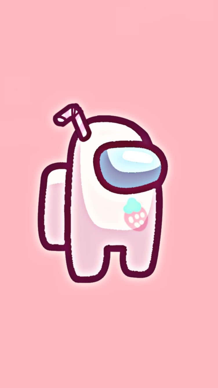 un robot blanco y rosa con fondo rosa Fondos de pantalla