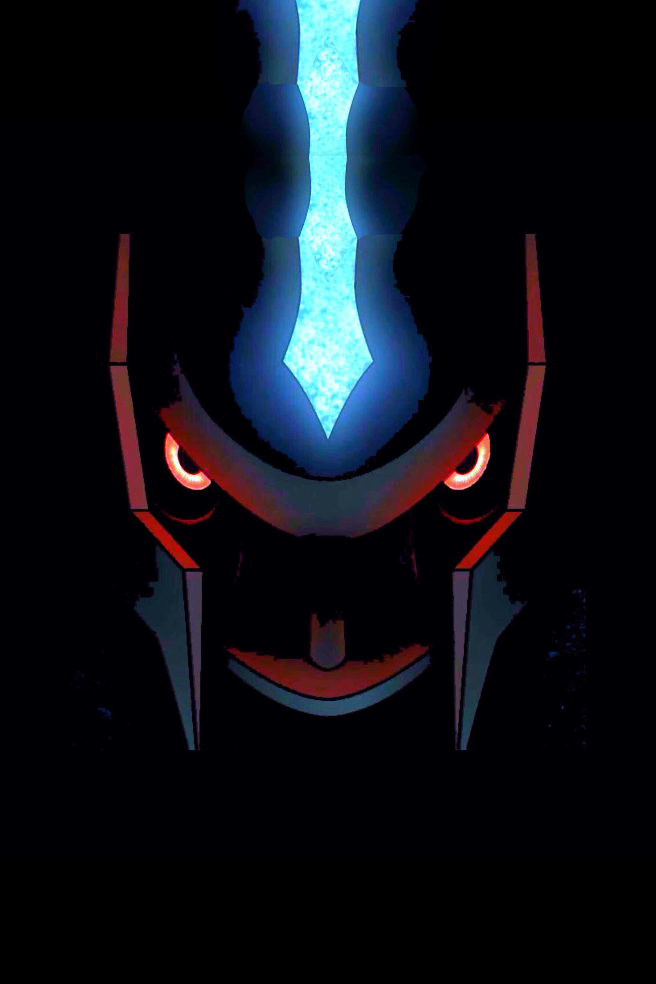 un rostro azul oscuro con una luz azul Fondos de pantalla