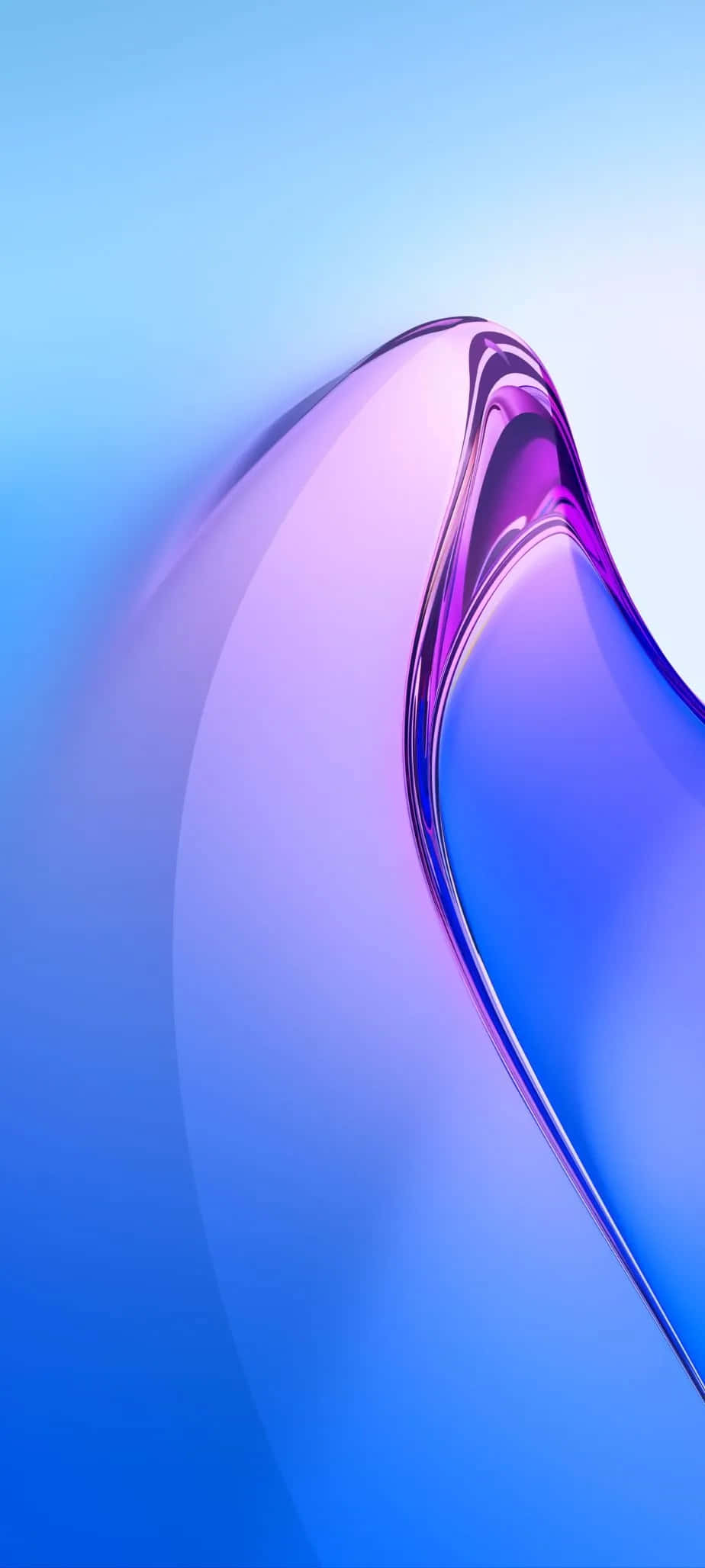 un teléfono de vidrio curvo azul y morado Fondos de pantalla
