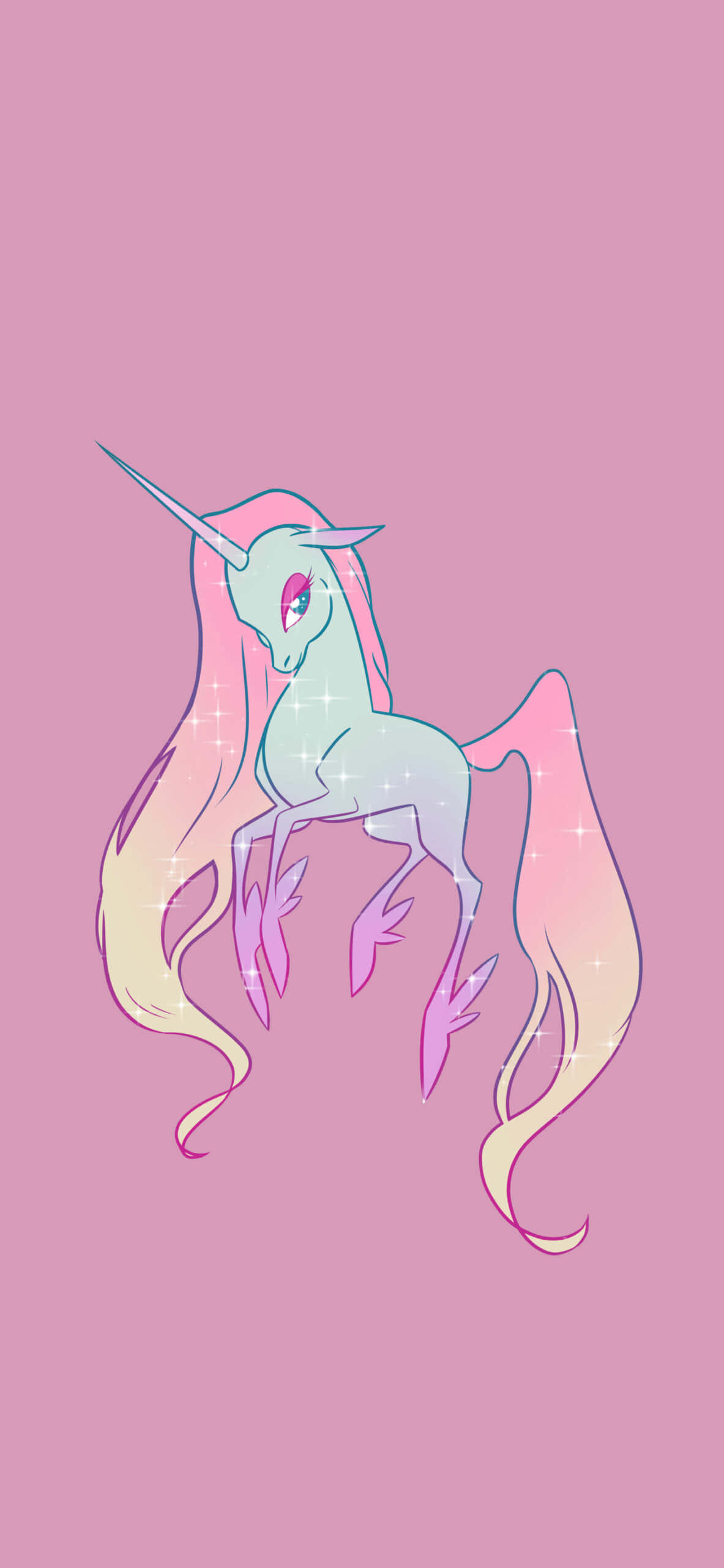 un unicornio de pelo largo y rosa Fondos de pantalla