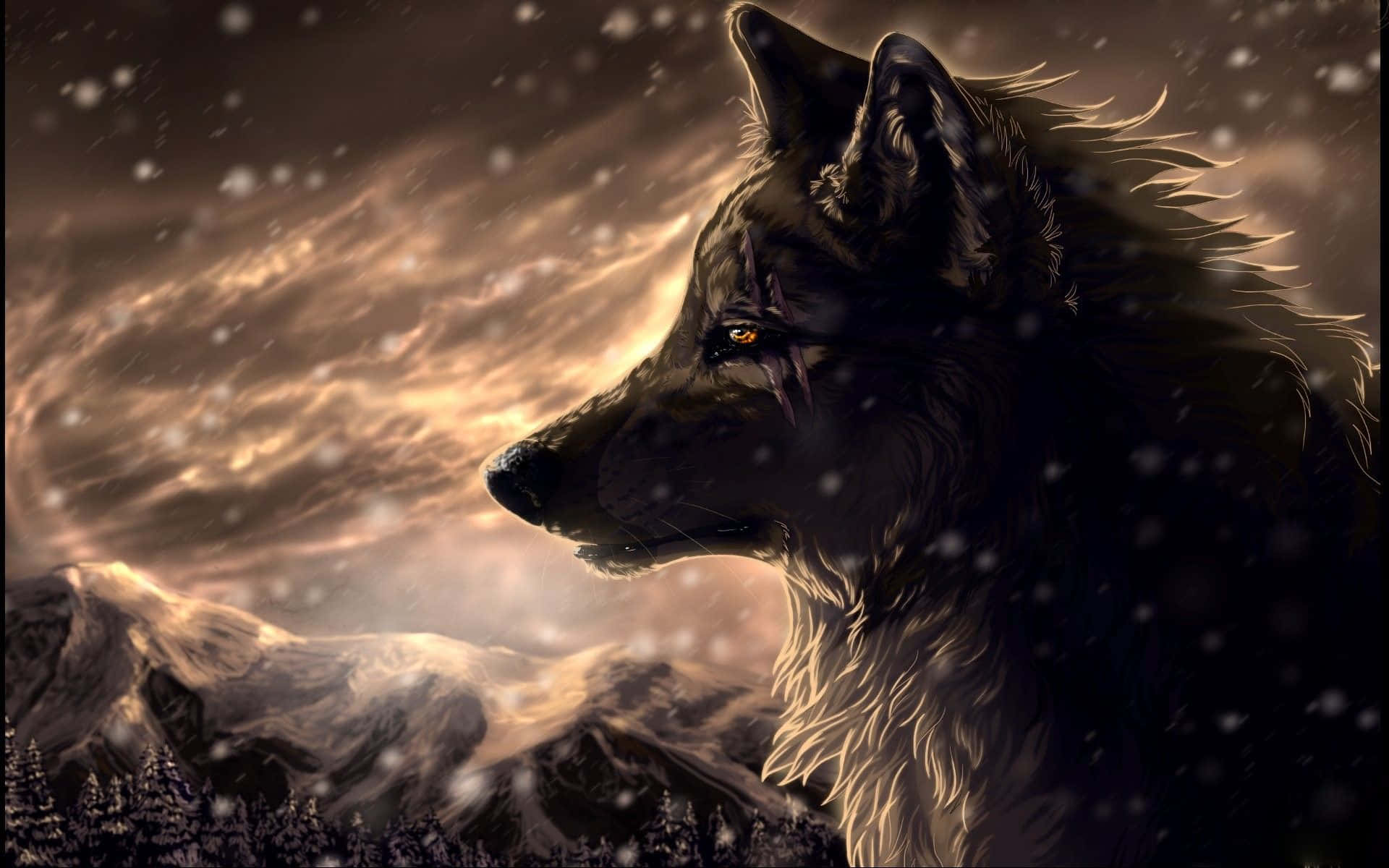 Un Universo Poderoso: El Fondo del Lobo Galáctico Fondos de pantalla