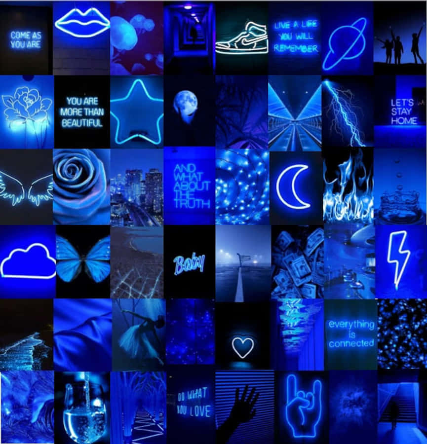 Un vibrante azul neón estético capturado en todo su esplendor. Fondos de pantalla