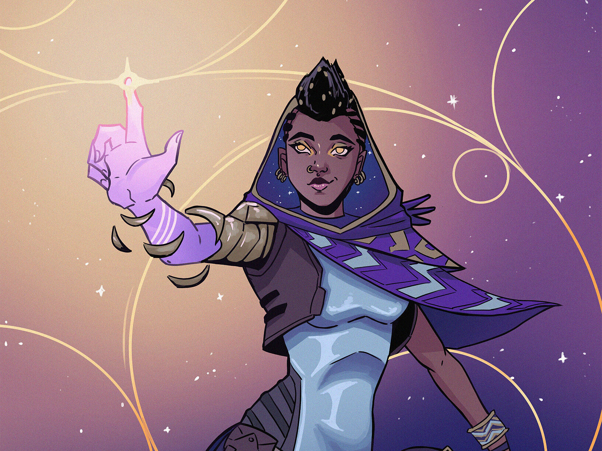 “Un vistazo al cosmos: Arte de fans de Astra de Valorant” Fondos de pantalla