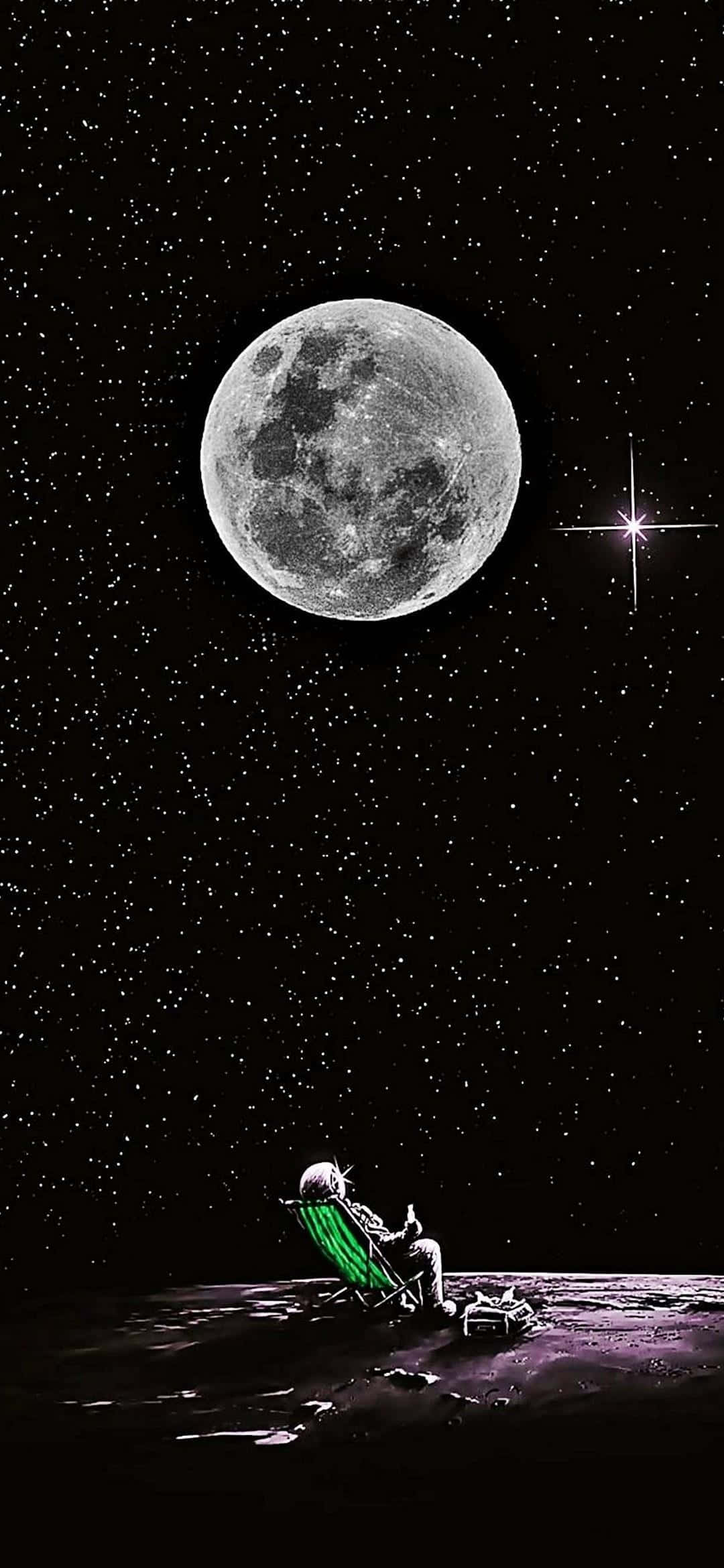 un zapato verde en la luna con una luna verde Fondos de pantalla