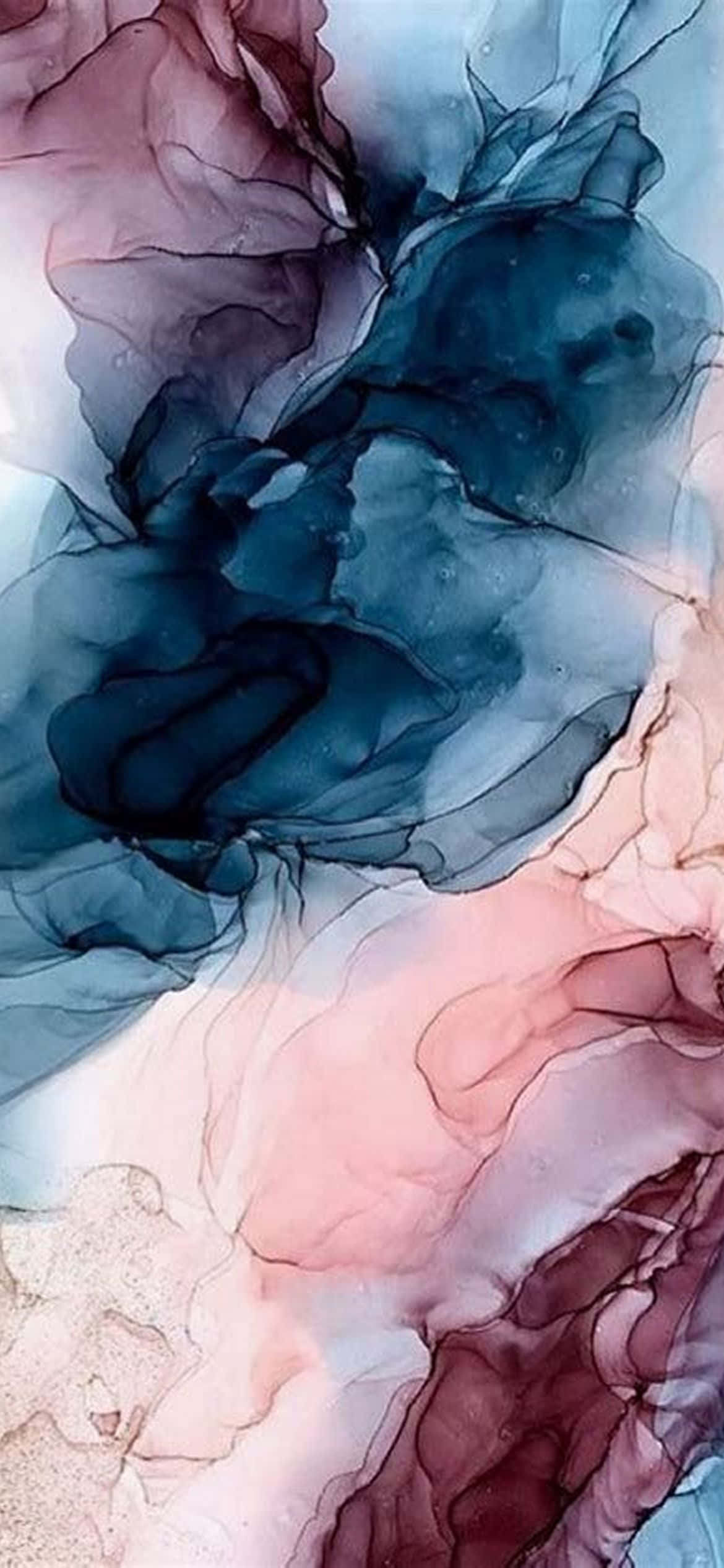 una acuarela azul y rosa en una pared Fondos de pantalla