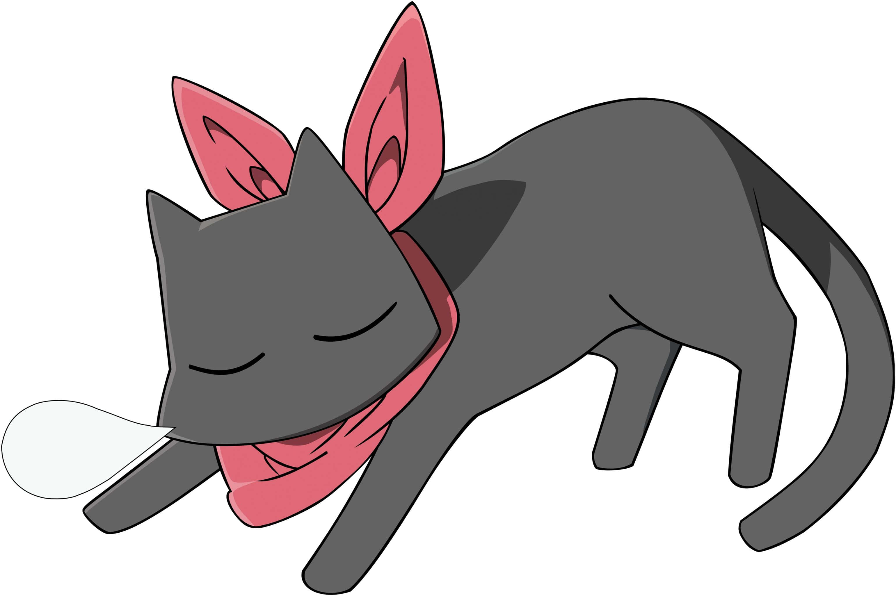 Una alegre gata anime presumiendo su lado tierno con un moño rosa Fondos de pantalla