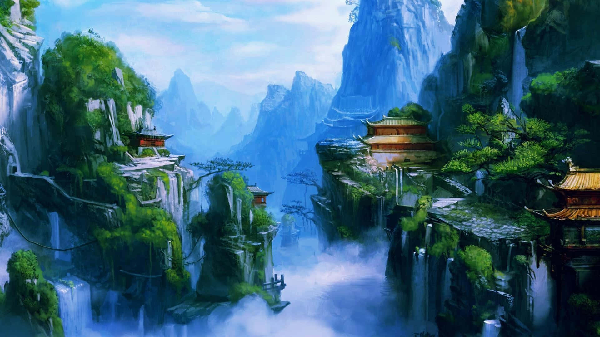 Una belleza de paisaje anime que te tranquiliza Fondos de pantalla