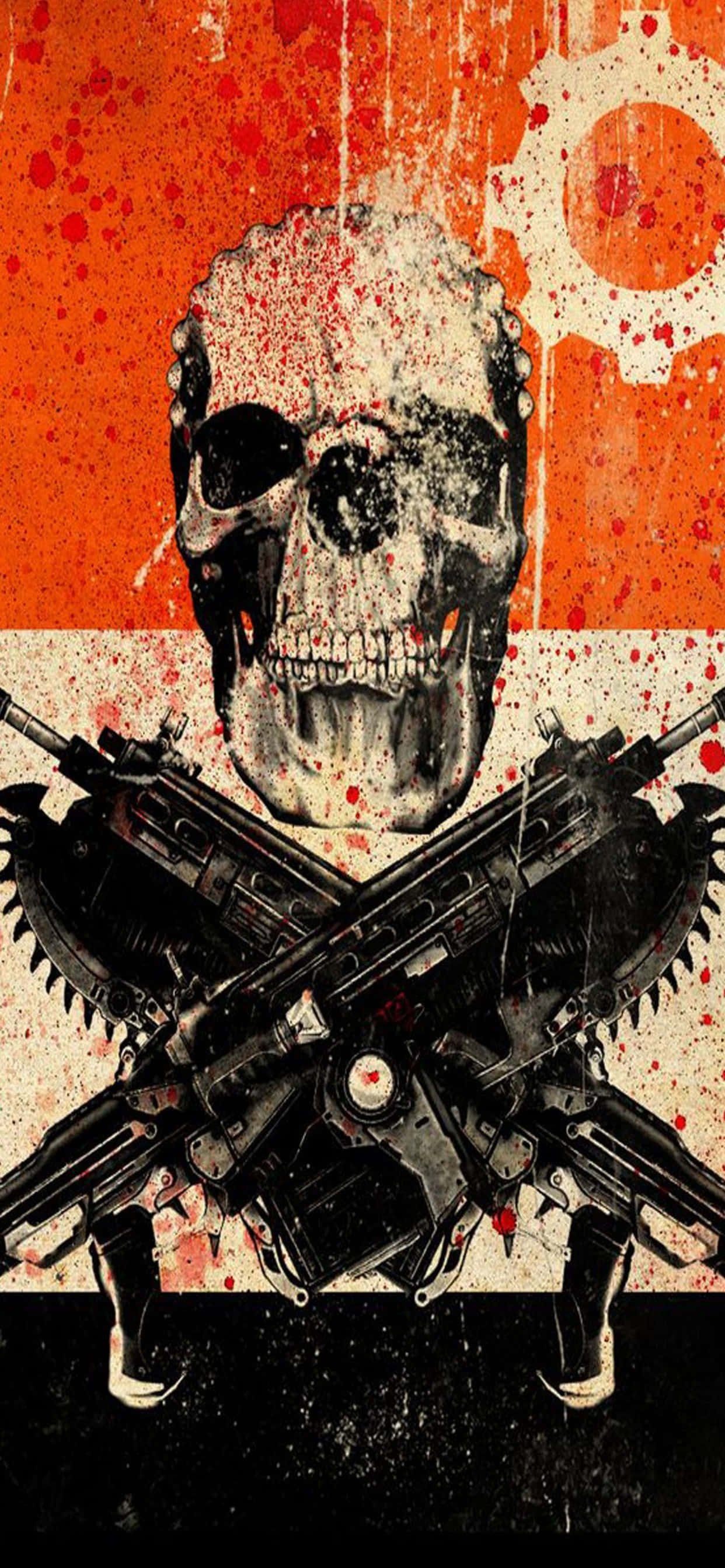 una calavera con armas y sangre Fondos de pantalla