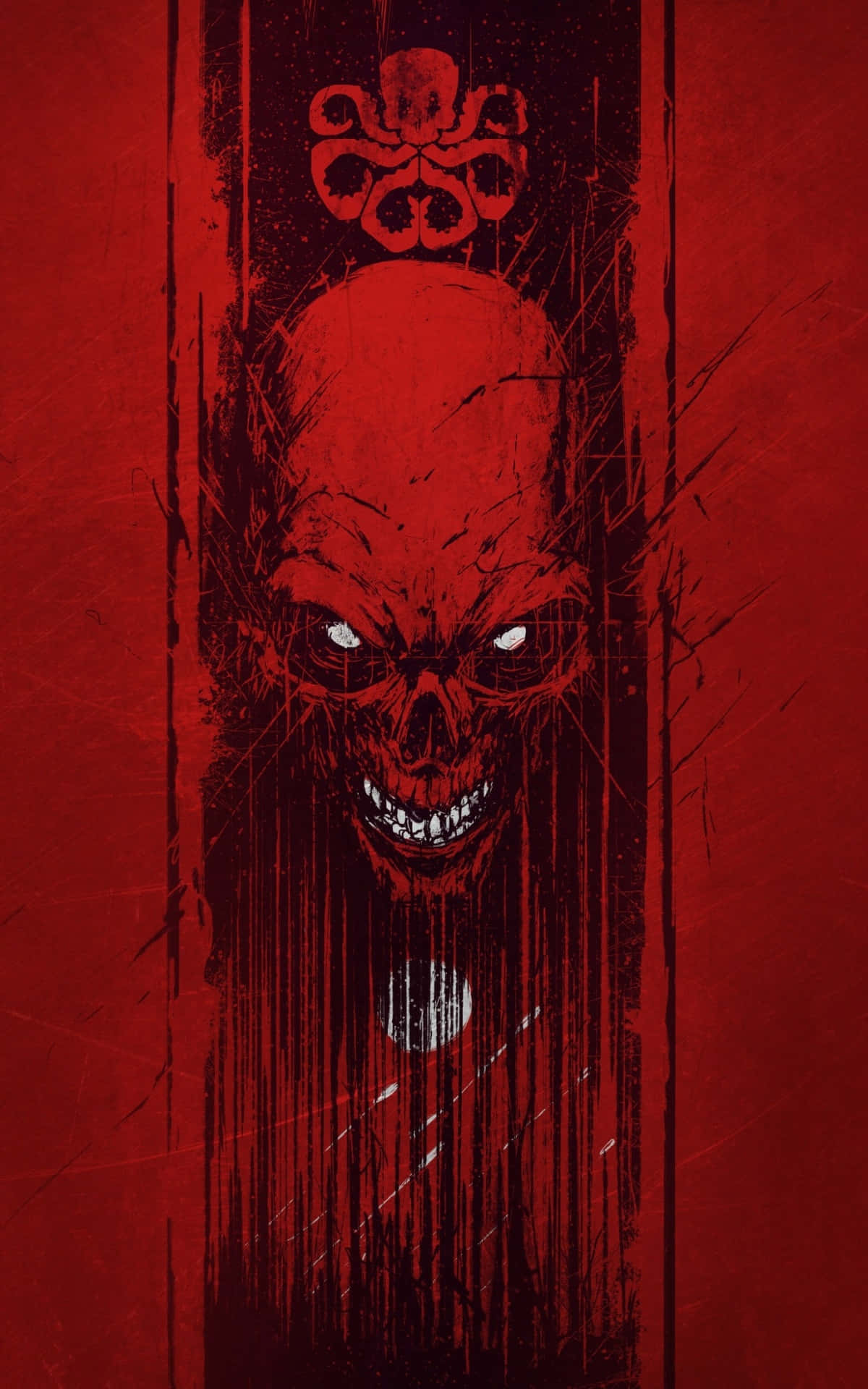 una calavera roja con fondo rojo Fondos de pantalla