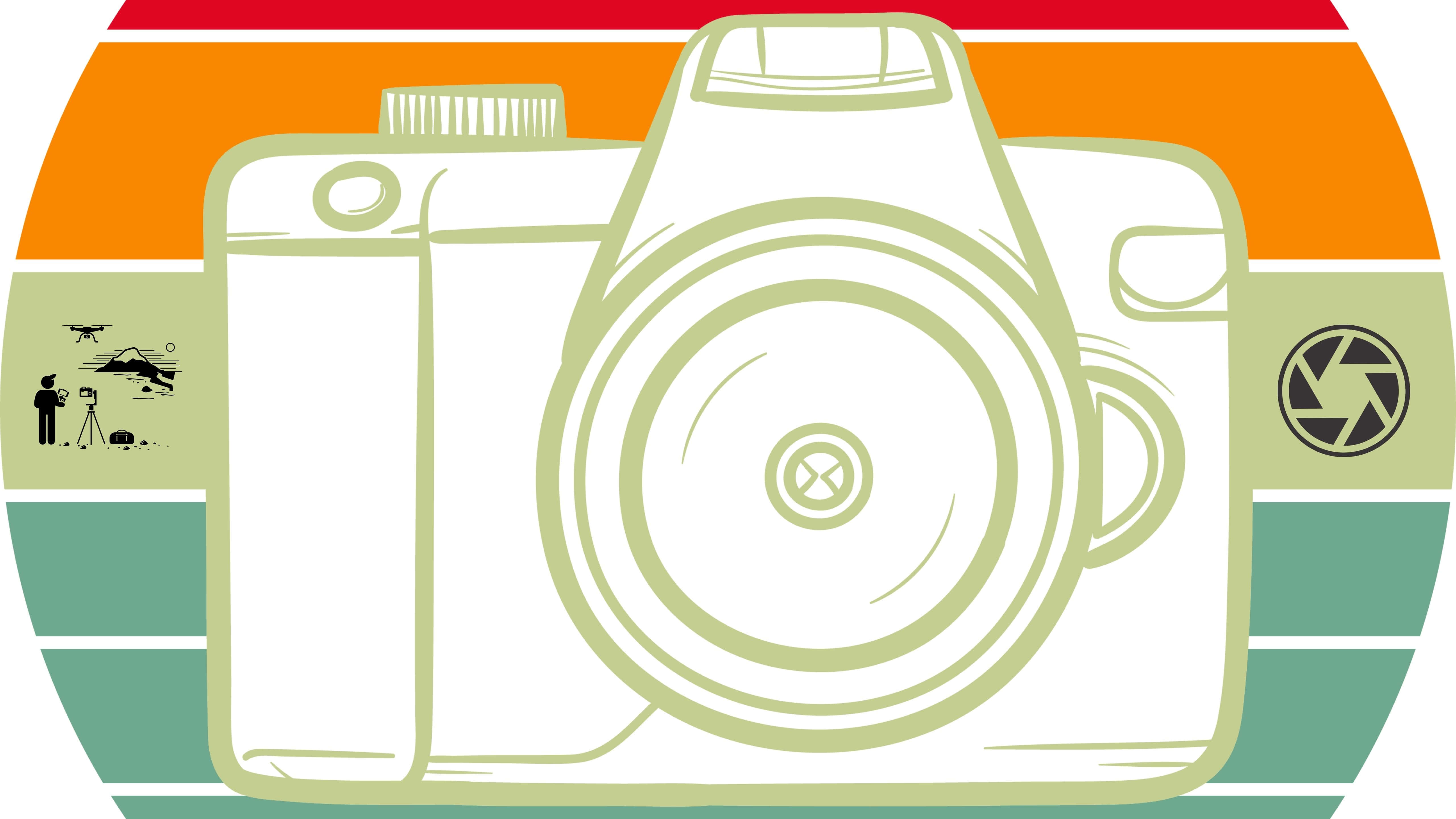 una cámara con un fondo colorido Fondos de pantalla