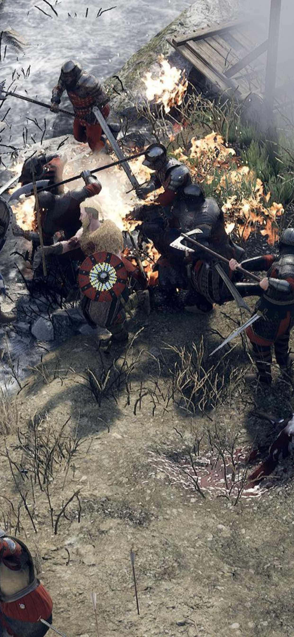 una captura de pantalla de un juego con soldados y un río Fondos de pantalla