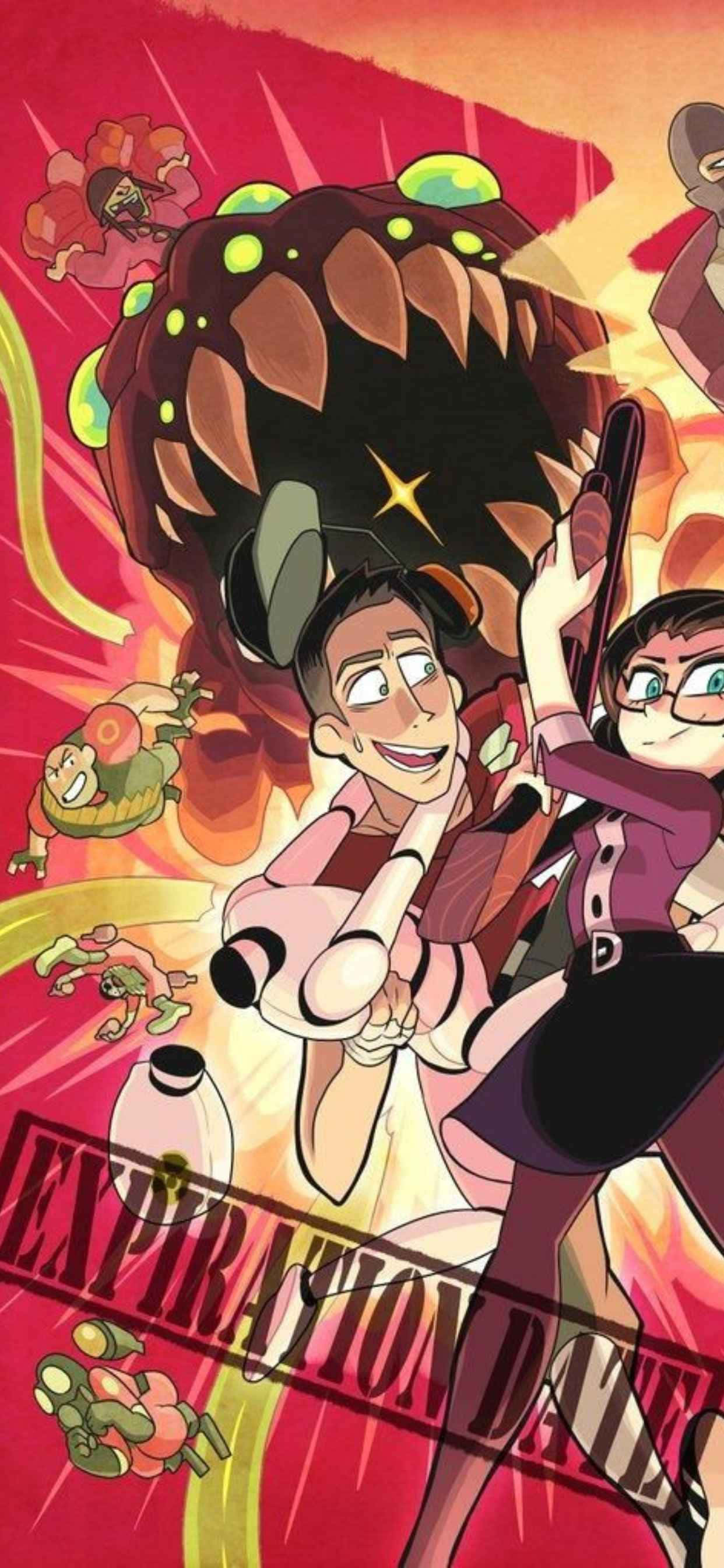 una caricatura con dos personajes en una pelea Fondos de pantalla