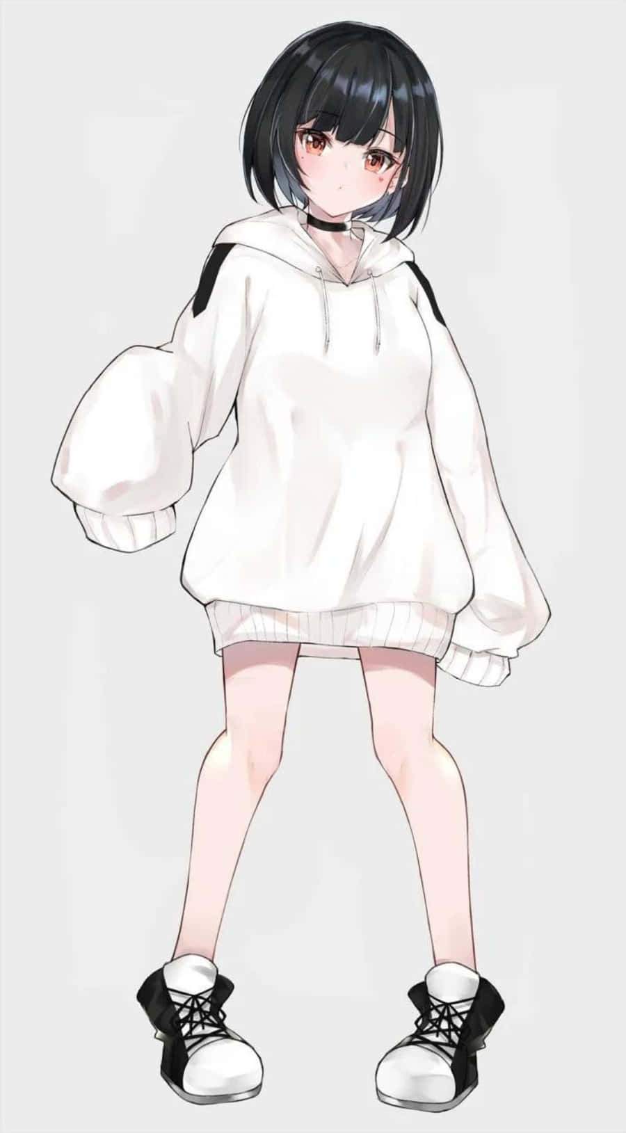 ¡Una chica anime a la moda con una sudadera con estilo! Fondos de pantalla
