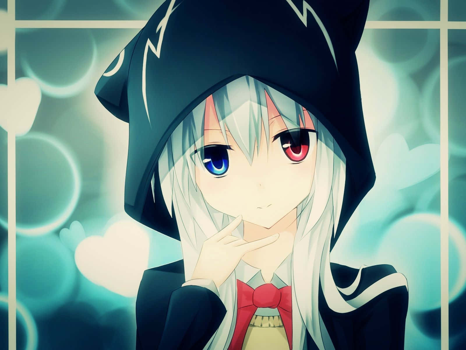 Una chica anime disfruta la comodidad de su sudadera abrigada. Fondos de pantalla