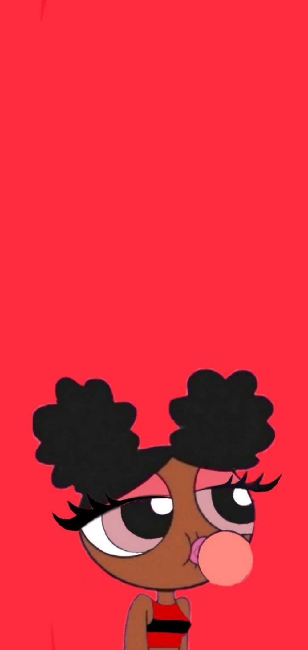 una chica caricatura con fondo rojo Fondos de pantalla
