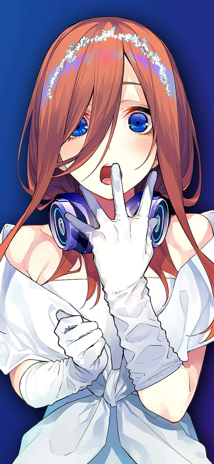 una chica con vestido blanco, ojos azules y cabello azul Fondos de pantalla