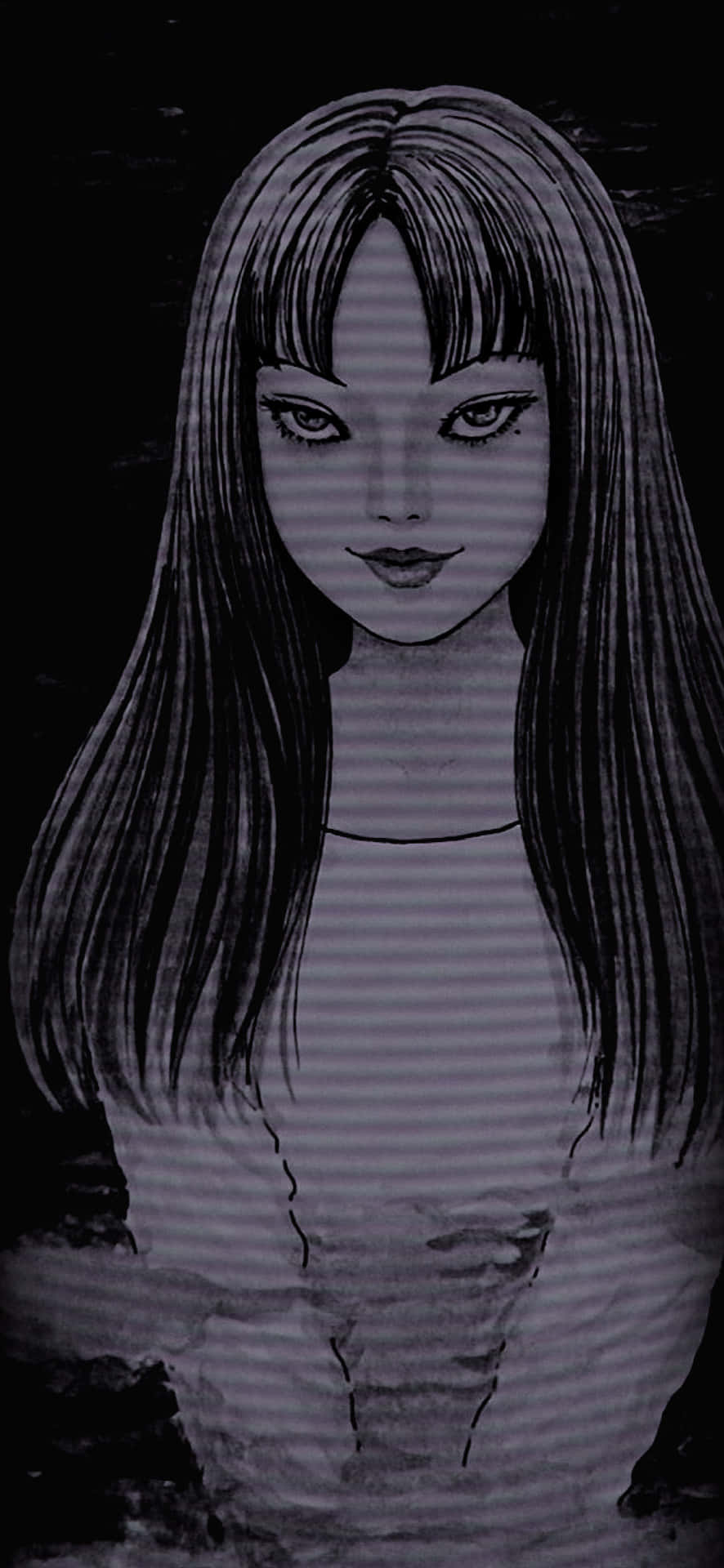 una chica de pelo largo se muestra en la oscuridad Fondos de pantalla