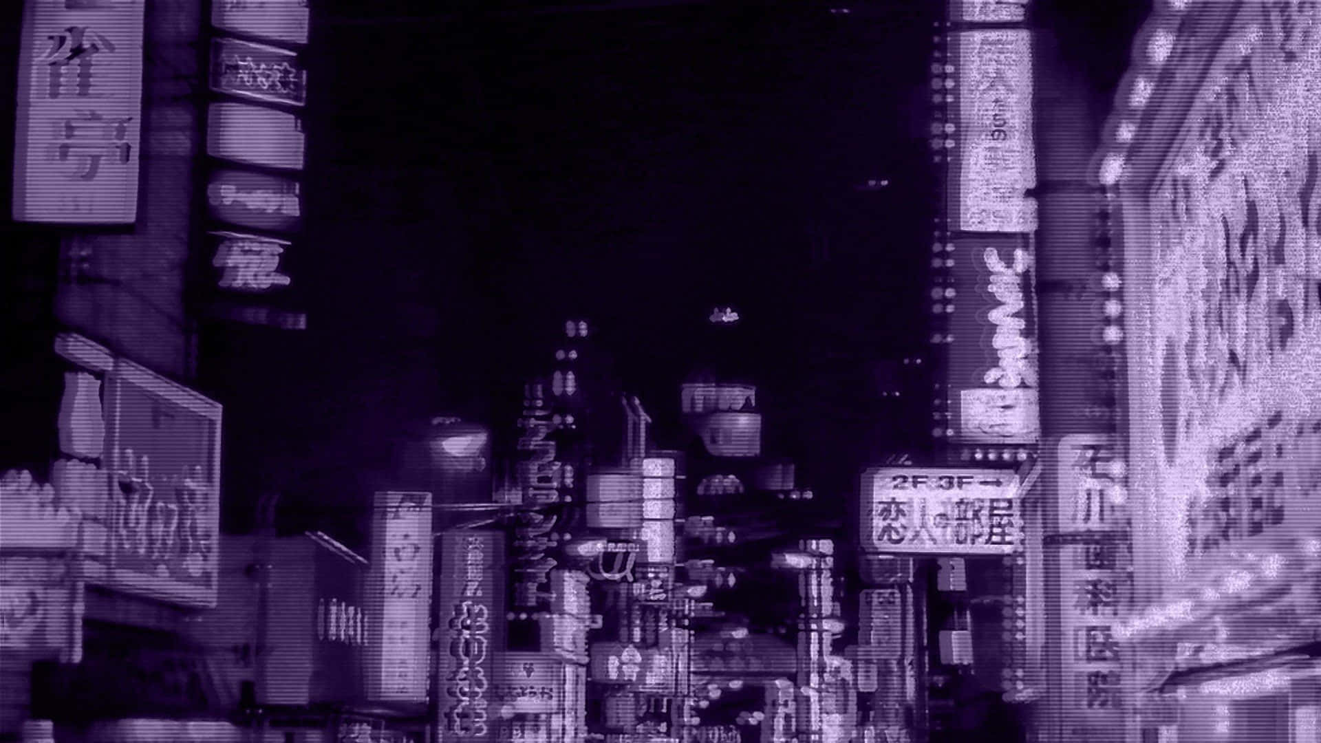 Una ciudad con muchos letreros de neón al fondo Fondos de pantalla