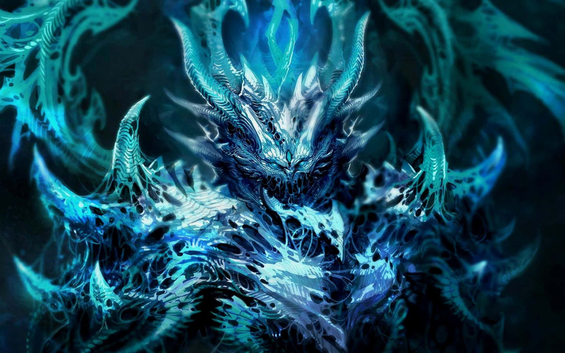 una criatura de hielo azul y blanco con una espada Fondos de pantalla