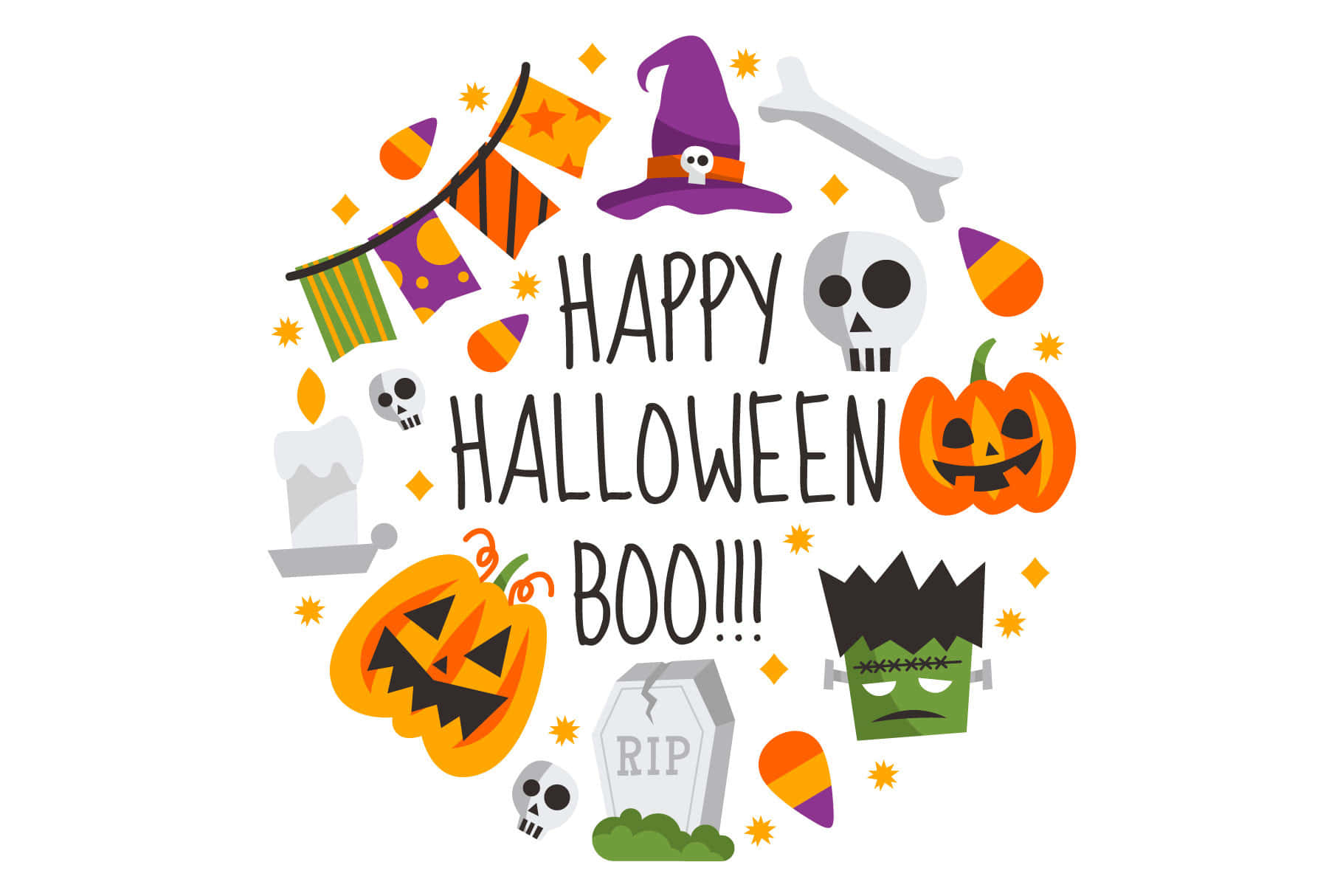 ¡Una divertida noche de Halloween animada! Fondos de pantalla
