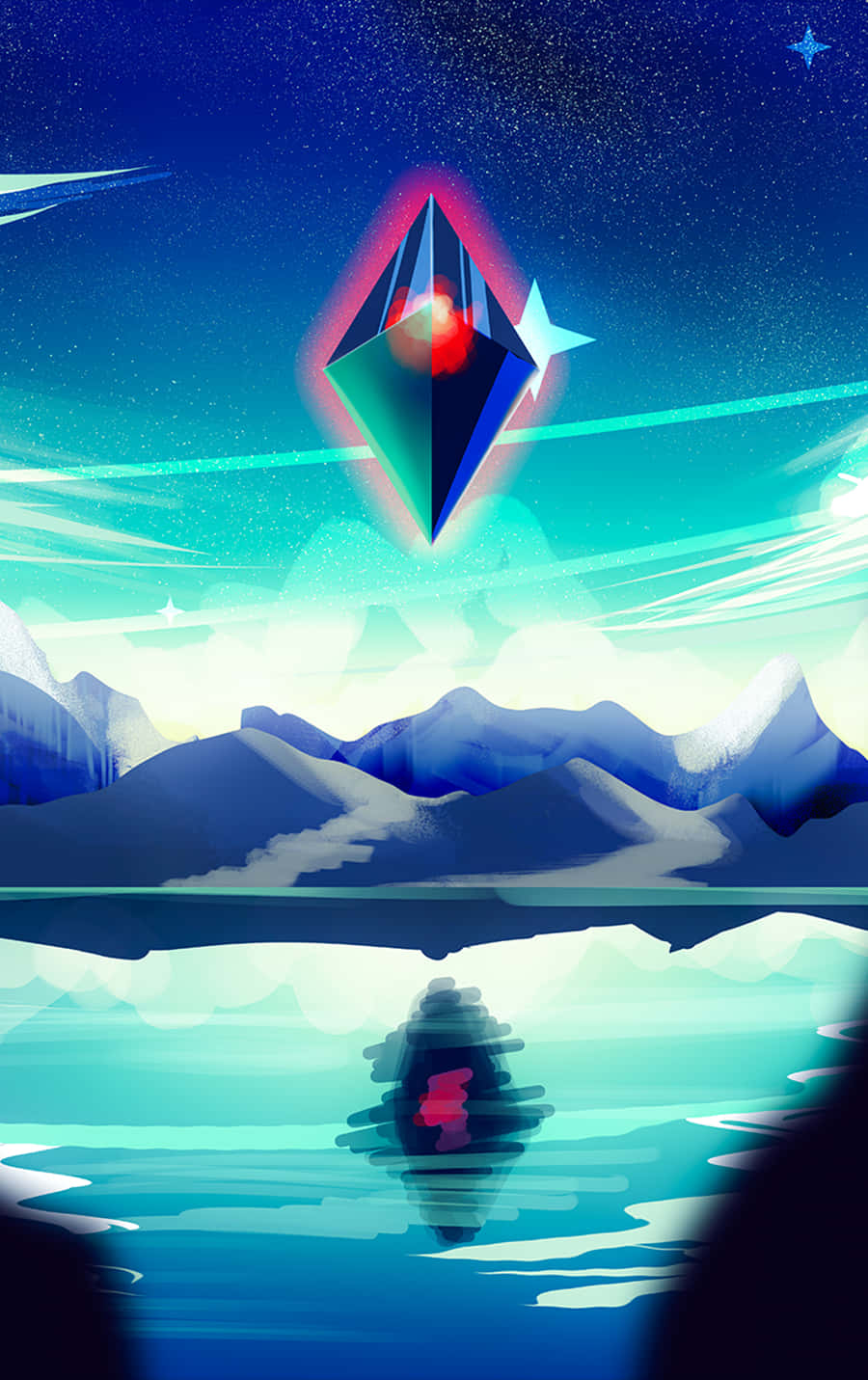 una esfera azul y roja en el cielo Fondos de pantalla