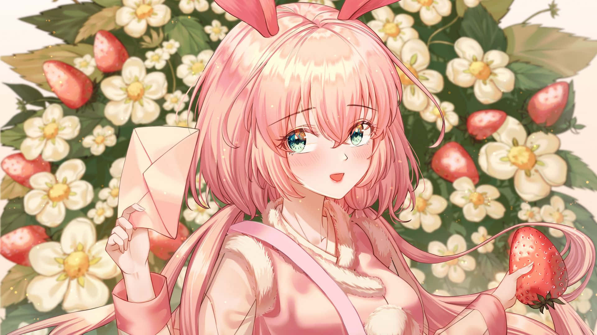 Una estética anime dulce y soñadora en tonos rosas Fondos de pantalla