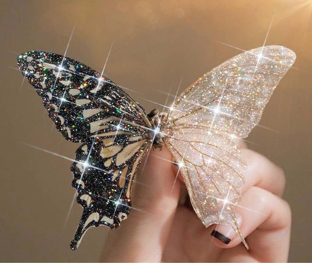 Una hermosa mariposa rosa y amarilla danzando en un jardín Fondos de pantalla