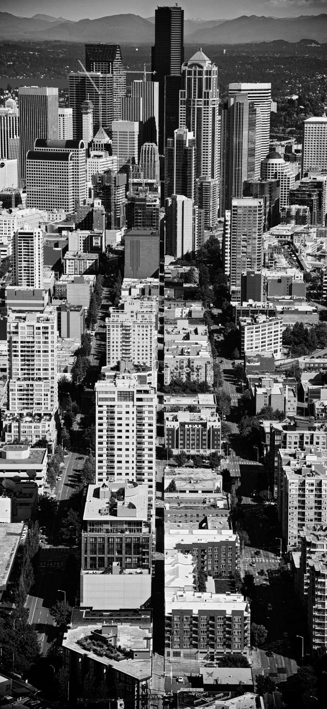 Una hermosa vista de Seattle desde el iPhone X Fondos de pantalla