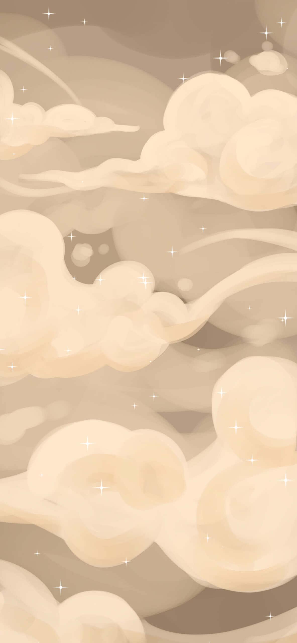 una ilustración de dibujos animados de nubes en el cielo Fondos de pantalla