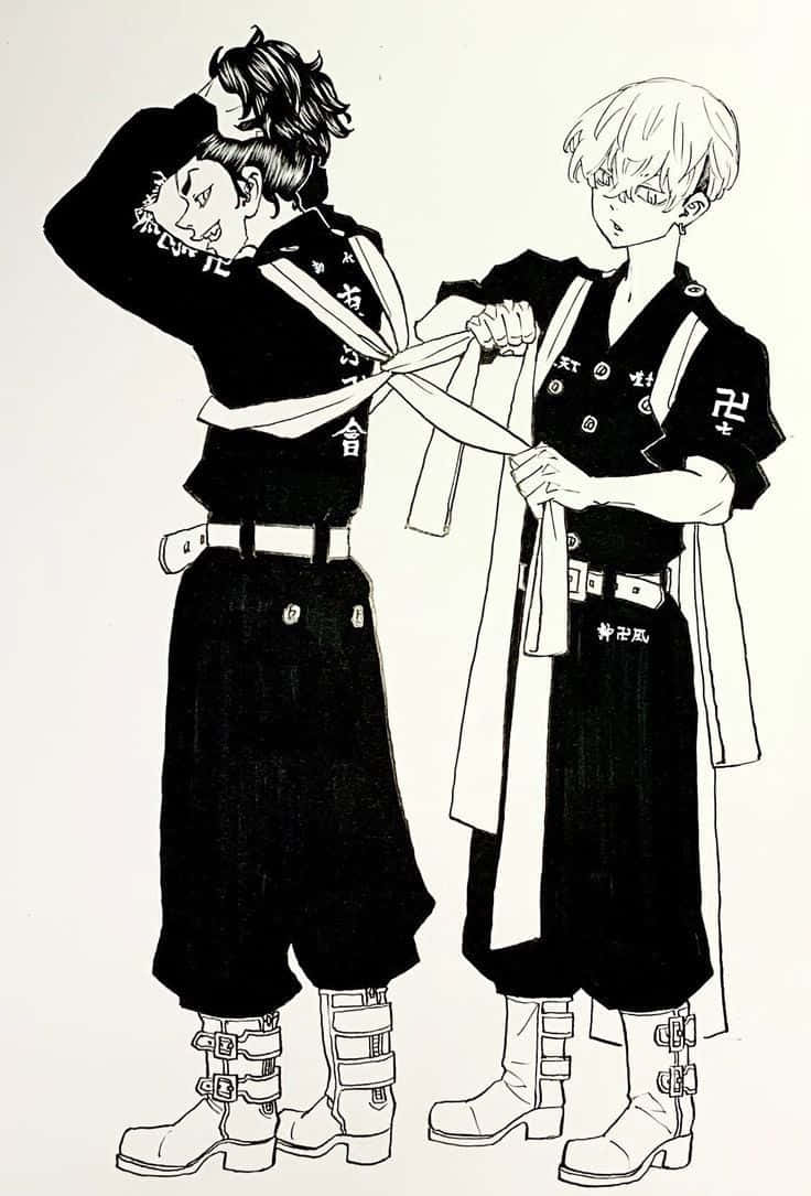 Una imagen animada de los personajes de Tokyo Revengers peleando Fondos de pantalla