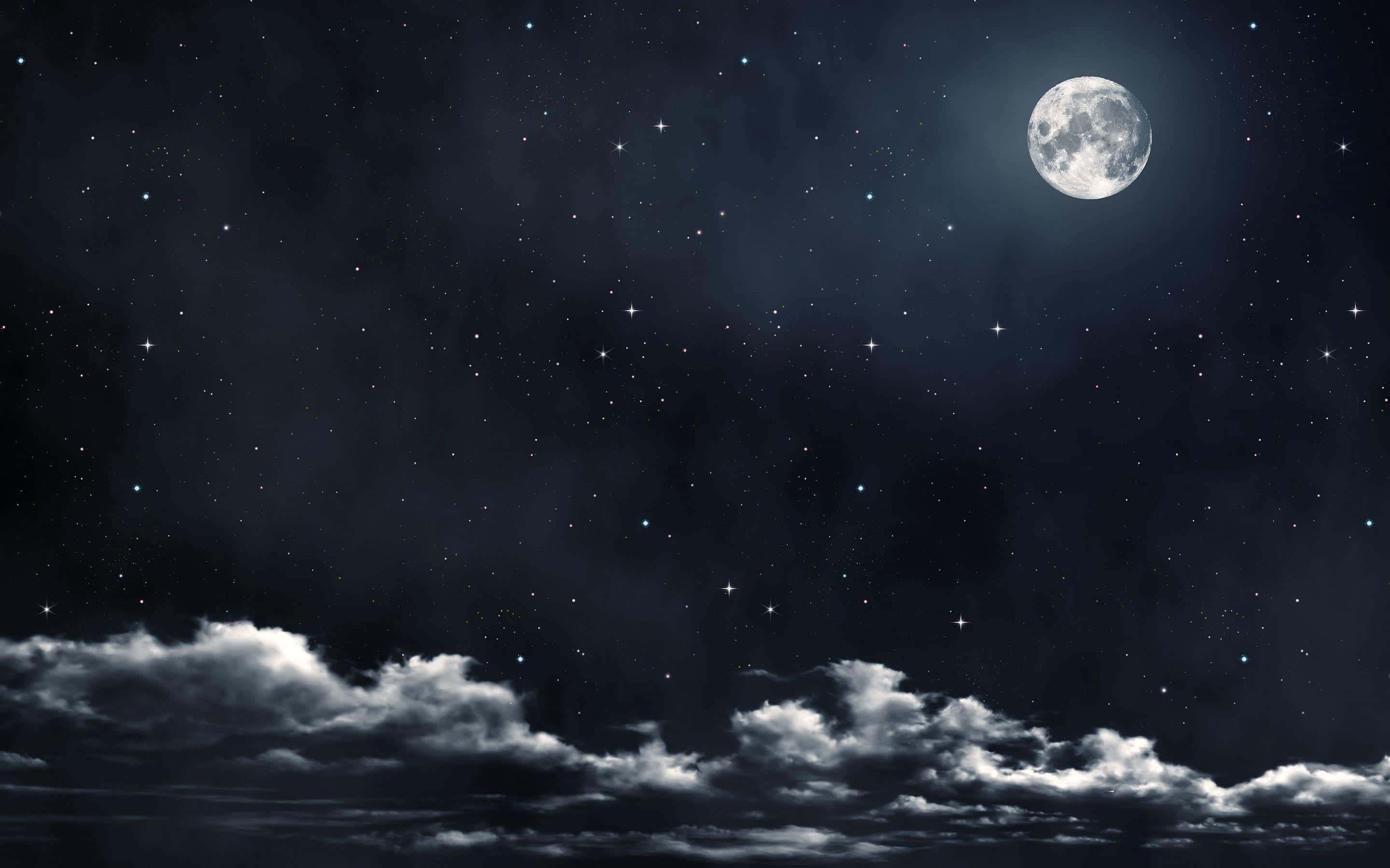 una imagen en blanco y negro de la luna y las nubes Fondos de pantalla