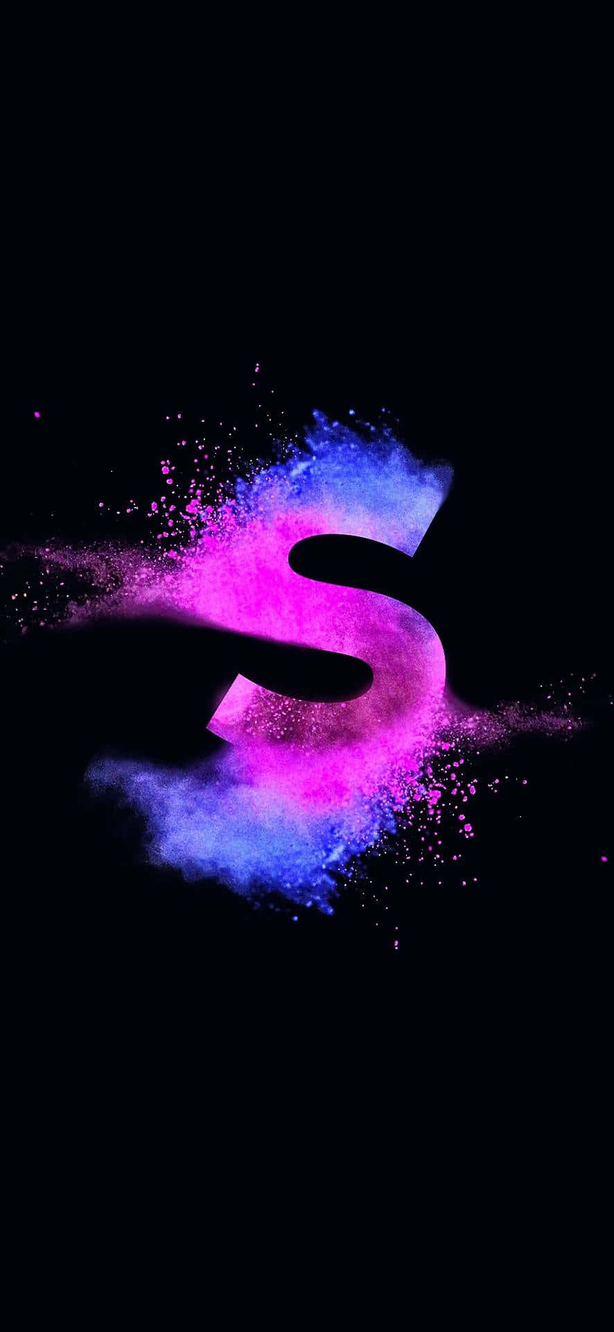 una letra s azul y rosa sobre un fondo negro Fondos de pantalla