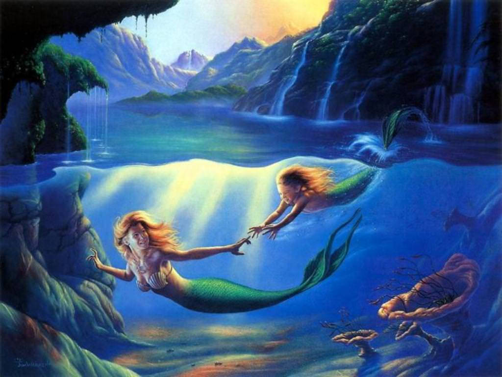 Una madre y una hija amorosas comparten un momento especial mientras un juguete de sirena les recuerda lo especial que es su vínculo. Fondos de pantalla