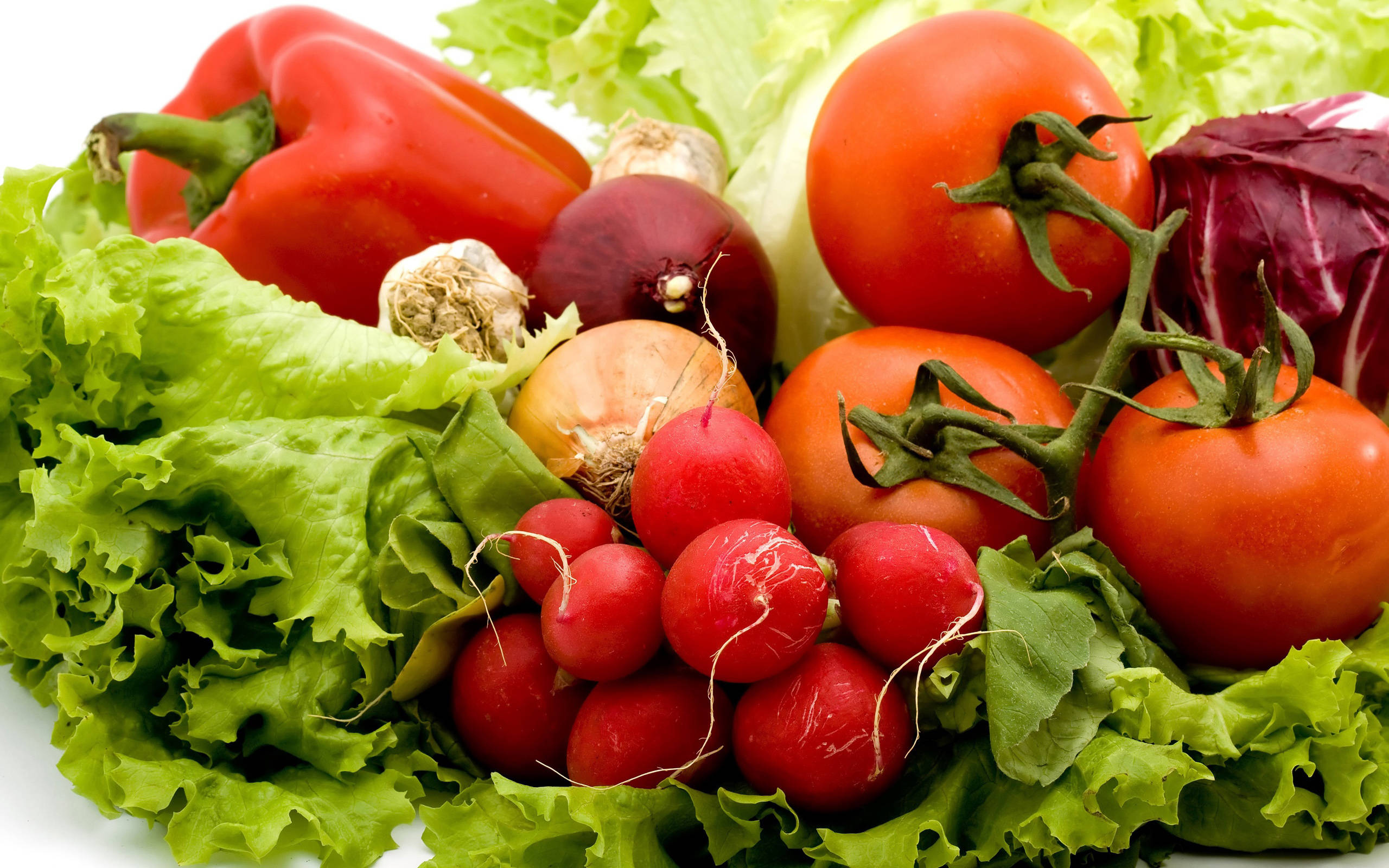Una mezcla vibrante de verduras frescas Fondos de pantalla