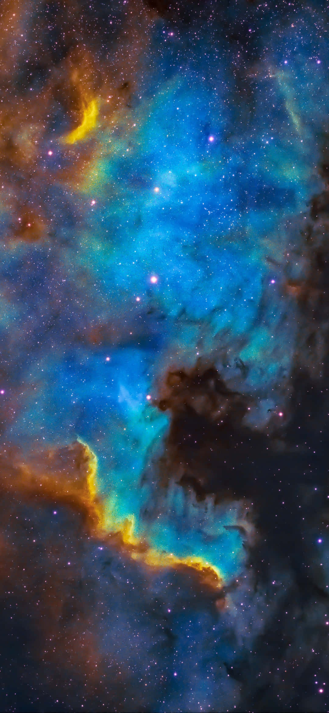 una nebulosa azul y naranja con estrellas de fondo Fondos de pantalla