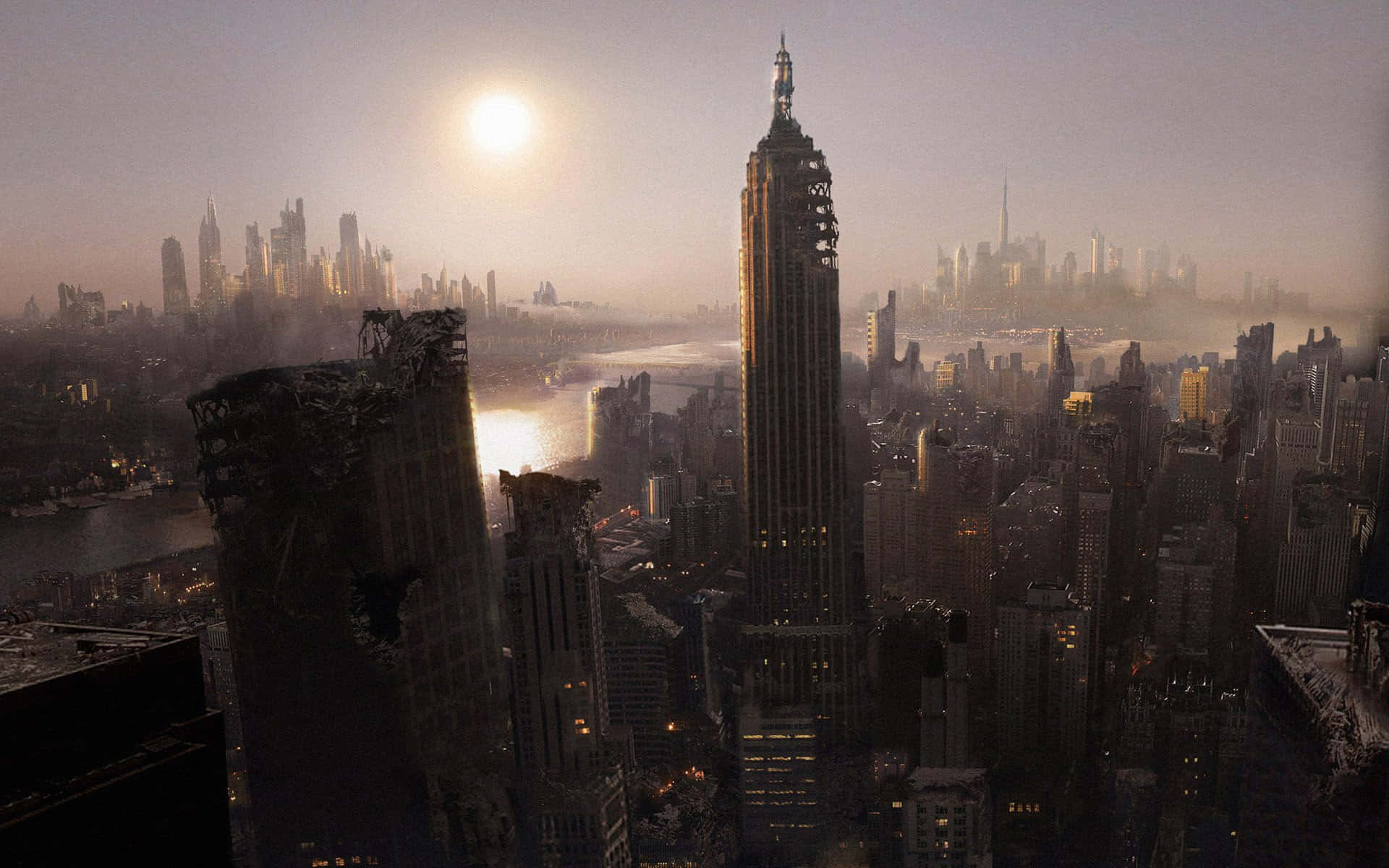 Una noche de niebla en la ciudad oscura Fondos de pantalla