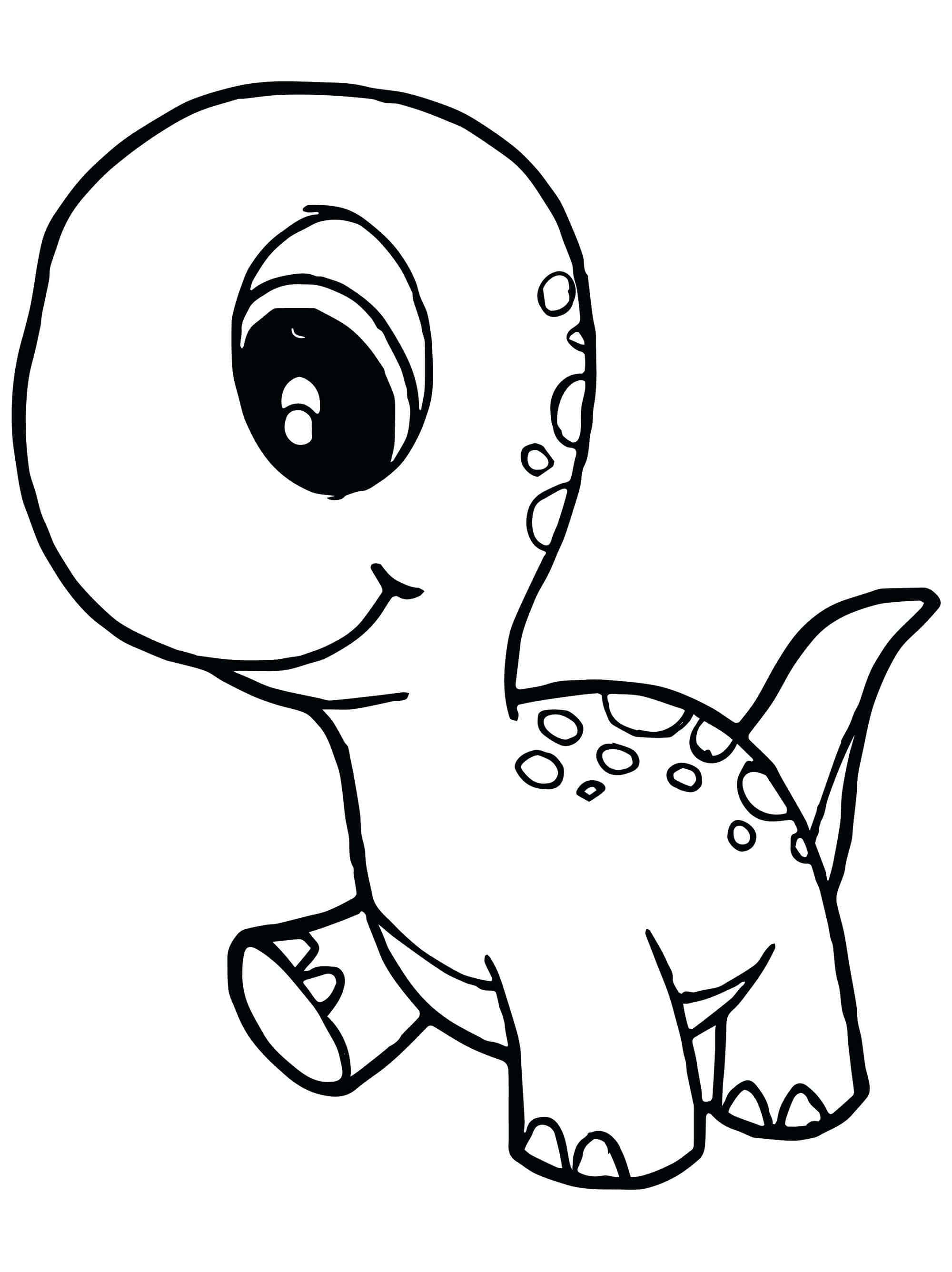 una página para colorear de un dinosaurio bebé Fondos de pantalla