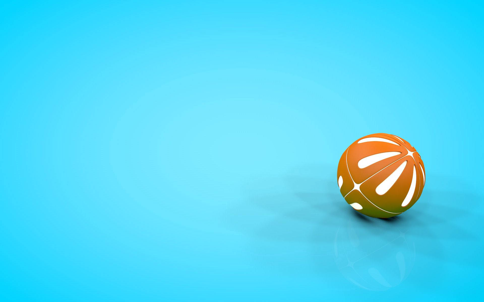Fondo de pantalla de pelota de playa 3D naranja y blanca