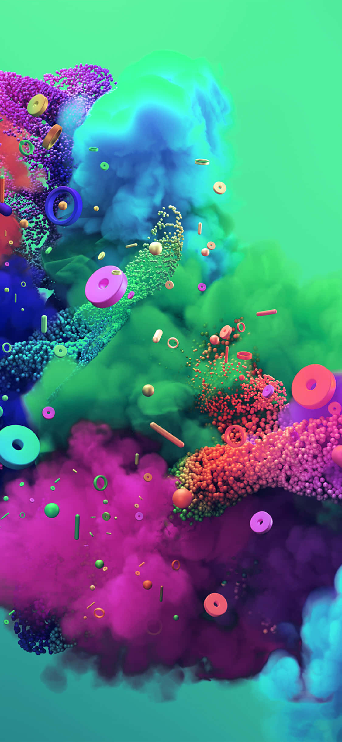 una pintura abstracta colorida con puntos de colores Fondos de pantalla