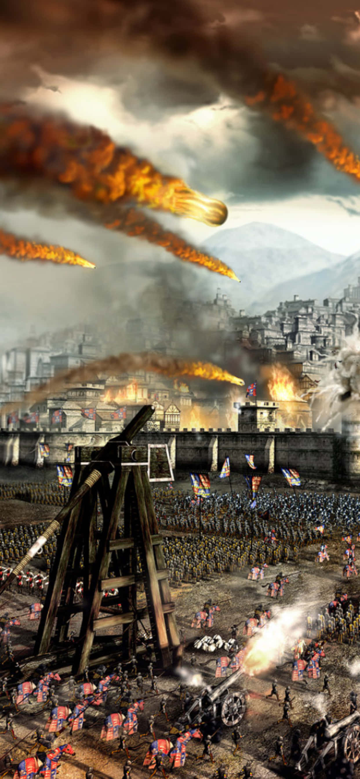 Una pintura de una escena de batalla Fondos de pantalla
