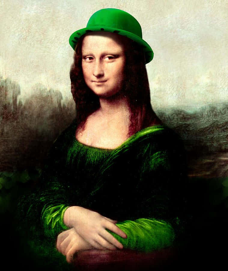una pintura de una mujer usando un sombrero verde Fondos de pantalla