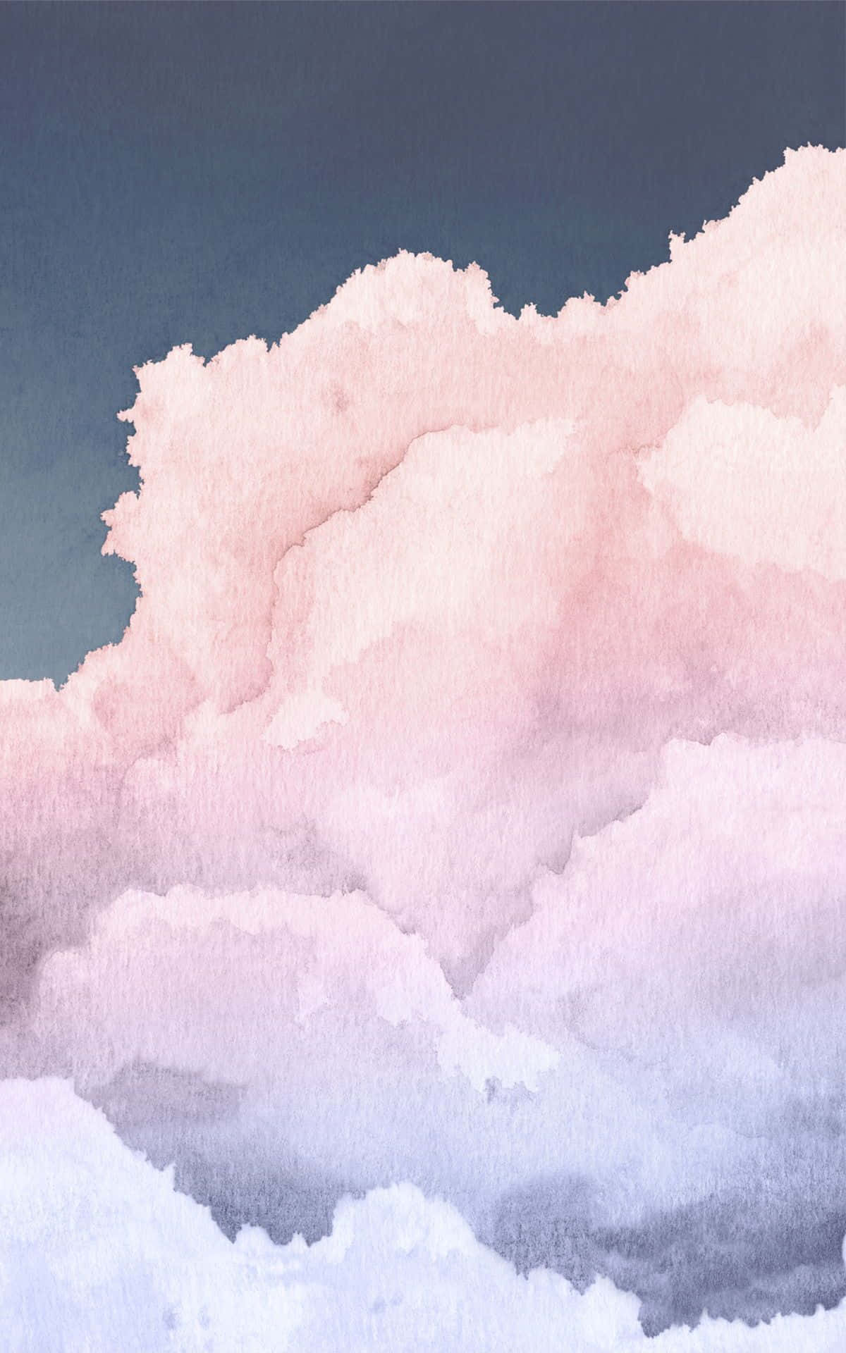 una pintura en acuarela de nubes en rosa y azul Fondos de pantalla