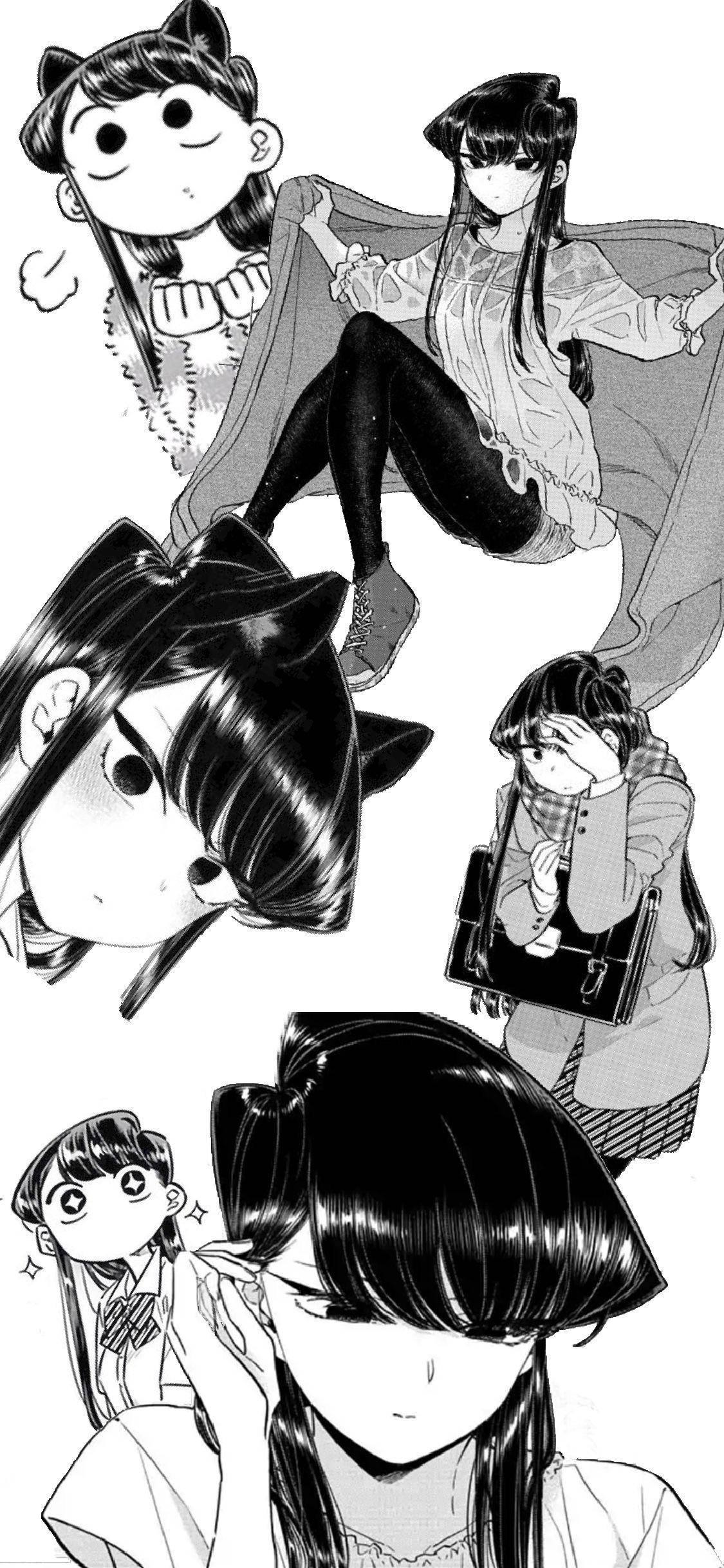 una serie de dibujos de una chica con cabello negro Fondos de pantalla