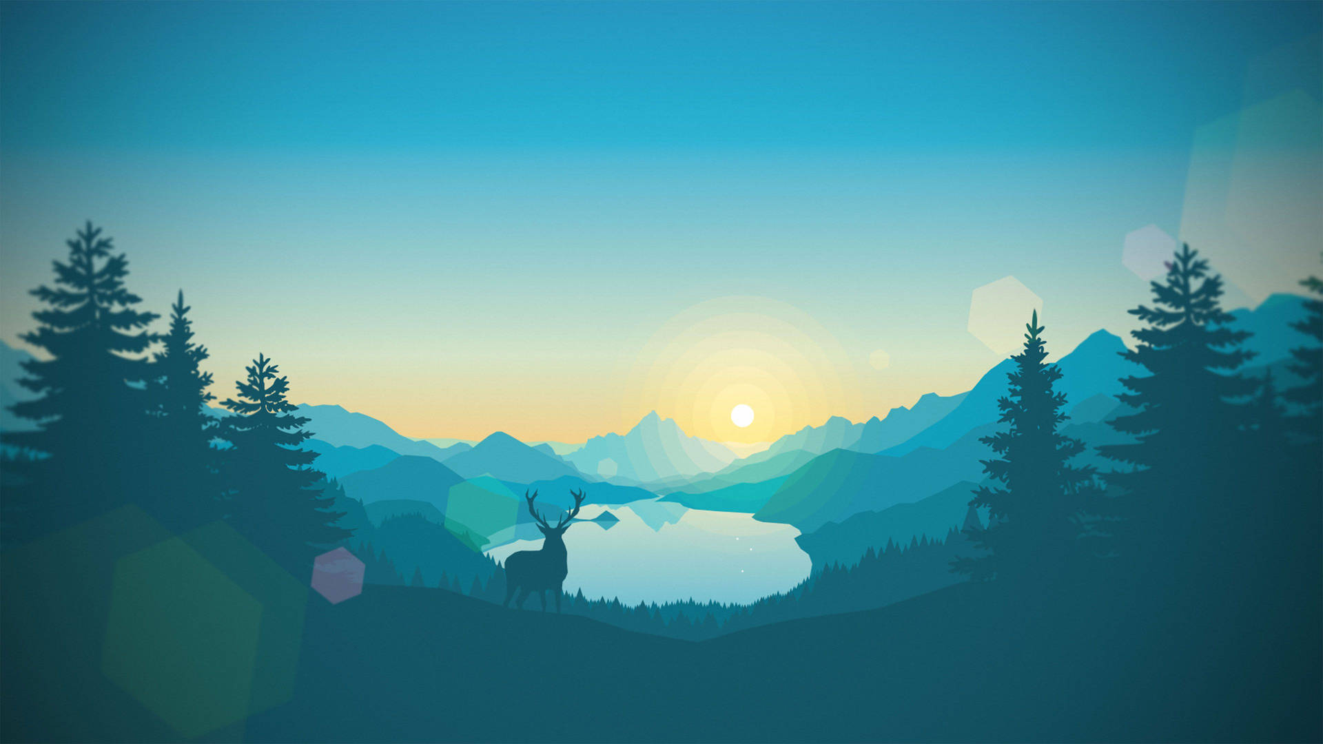 Fondo de pantalla de póster minimalista con silueta de ciervo.